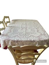 Quaker White Lace  No. 6170 Cotton Wedding Tablecloth 50”x57” picture