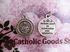 St. Dymphna -Patron Saint of Alzheimer's + Dementia - Ox Silver Tone 3/4