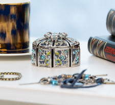 Keren Kopal  Blue Trinket Box silver plate Decorated with Austrian Crystals picture