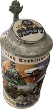 VINTAGE BUDWEISER CS381 HONORING TRADITION&COURAGE NAVY LIDDED STEIN 1999 picture