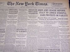 1936 MAY 7 NEW YORK TIMES - ITALY TO ANNEX ETHIOPIA - NT 2110 picture