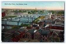 c1930's Bird's Eye View Of Des Moines Iowa IA Unposted Vintage Postcard picture