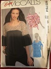 Easy McCall's Uncut  M5754 MISSES TOPS SEWING PATTERN AA SIZE 6-12 picture