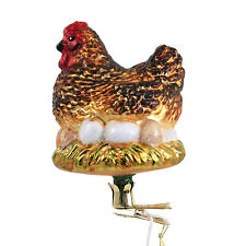 Morawski Brown Chicken & Eggs Clip On Ornament Hen Free Range Bovans 21397 picture