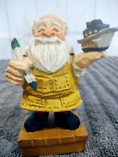 Vintage 1995 David Frykman Collection Santa Crafted Toy Boat Christmas Figurine picture