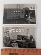 ⭐2 Vintage 1946 RPPC Real Photo Postcards Of Ham Radio/ Radio Station W9DSN (j20 picture