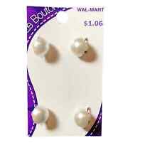 4 White Pearl Shank Sewing Buttons 3/8