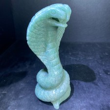 1.1LB 6"Natural Amazonite Snake Statue Crystal Caving Reiki Carving Gift Decor picture