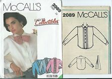 M 2089 sewing pattern 80's Shirt BLOUSE tucked front sweet TIE sew UNCUT size 10 picture