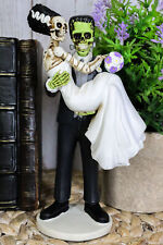 Ebros Day Of The Dead Wedding Skeleton Frankenstein Skull Bride & Groom Figurine picture
