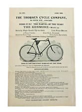 Antique 1898 Thorsen Cycle Co. Kenmore #34 & 35 Bicycle  Advertisement Flyer picture