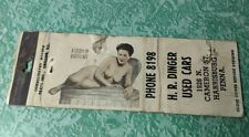 Vintage Matchbook Collectible Ephemera D22 Harrisburg Pennsylvania pinup dinger picture