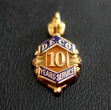 Vintage Detroit Edison 10 Year Service Award Charm Medal 1/10 10k picture