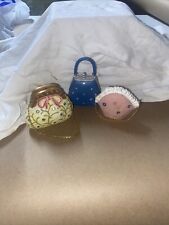 Vintage Resin Mini Purse Collection Set of 3 Hand painted picture
