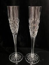 Ceska Crystal Brilliance Pair Of  Champagne Toasting Flutes 10.5