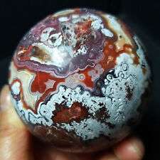 TOP 416G Natural Polished Mexico Banded Agate Crystal Sphere Ball Healing  B305 picture