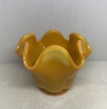 Vtg L.E. Smith Bittersweet #4102 Simplicity Candle Bowl Holder 5” Wide GLOWS UV picture