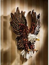 Strength and Majesty Masterful Bald Eagle in Flight Bas Relief Wall Sculpture picture