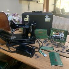 1953 Vintage Singer Featherweight 221 Sewing Machine W/ Case, Buttonholer, More picture