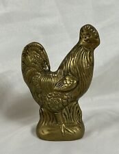 Vintage Solid Brass Chicken Hen Rooster 6” Tall  picture