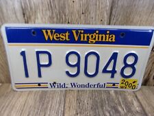 VINTAGE West Virginia License Plate 1P 9048 WILD, WONDERFUL, BLUE & YELLOW picture