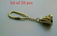 Lot of 20 Brass Polish Finish Bell Key-chain Marine Nautical Key ring Gift GIFTS picture
