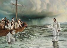 Jesus Walking on Water PHOTO Peter Walks Water, Matthew 14:22-33 Disciples Boat picture