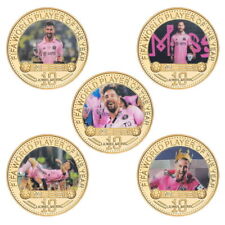 5 Pcs Metal Gold Coin Famous Football Star Winner Messii Soccer Coin Fans Gift picture