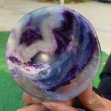 271G Natural Beautiful Colours Fluorite Crystal Carving Bowl Healing picture