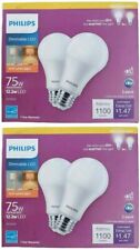 Philips LED 12.2W 75W A19 Dimmable Light Bulb Soft White Warm Glow - 4 Pack picture