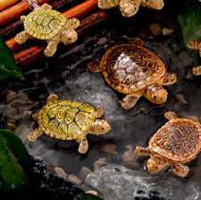 Aquarium Floating Turtle Figurines Set of 5, Simulation Ornament for Decor picture
