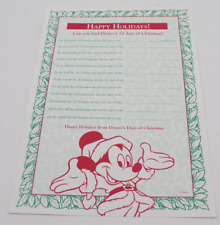 Vtg Happy Holidays Can You Find Disney 12 Days of Christmas Activity Sheet Page picture