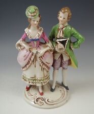 VTG GERMANY #18805 COLONIAL COUPLE PORCELAIN FIGURINE picture