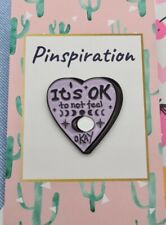 Mental health awareness enamel pin badge gift ok to not feel okay picture