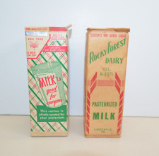 Vintage MILK CARTON Lot Rocky Forest Dairy Sealking Advertising 1950s? picture