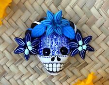 Sm Sugar Skull Wall Ornament Day of the Dead Handmade Puebla Mexican Folk Art picture