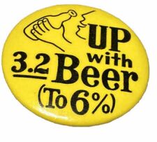 Vintage Beer Brew Protest Alcohol Percentage Up To 6% Cause Pin Pinback Button picture