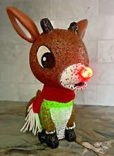 Melted Plastic Popcorn Rudolph the Red Nosed Reindeer Lights Up CUTE Vintage picture