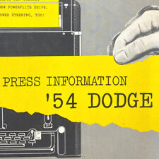 Original 1954 Dodge Press Release Folder Only For October 1953 Detroit Michigan picture