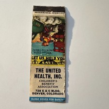 The United Health Inc. Denver CO Vintage Matchbook Cover 5MB132-3 picture