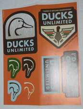 "DUCKS UNLIMITED - Wetlands Leader," Brown & Orange Logo Decal Sheet (3" x 8") picture