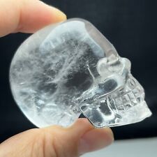 124g Natural Crystal Mineral Specimen, Hand Carved. White Crystal .The skull picture