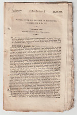 1830 War of 1812 Report No.144  US Gov Vessels Sunk for Defense of Baltimore picture