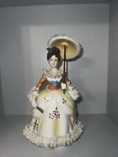 porcelain figurine, rare vintage, interactive, woman with umbrella picture