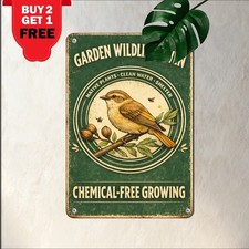 Pesticide Free Pollinator Habitat Yard Sign Nature Bird Sanctuary Metal Plaque picture