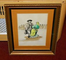 J. Wasser Signed Lithograph Jewish Couple Dancing 1971 Jewish Judaism Art Framed picture