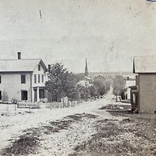 Antique 1870s Concord New Hampshire School Street Stereoview Photo Card V1960 picture