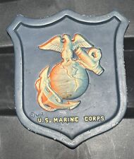 U. S. Marine Corps ~ WWII ~ WALL PLAQUE ~ CHALKWARE ~ RARE ~ WDR ~ ORIGINAL 1943 picture