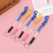 Key Holder Keyring Gifts Plastic Retractable Spring Coil Spiral Stretch CYEJO picture