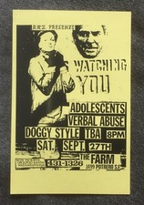 1986 Flyer Adolescents Verbal Abuse Doggy Style The Farm SF Punk picture